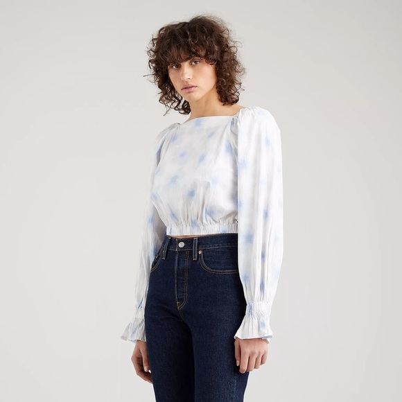 NWT | Levi's Daphne Scrunchie Blouse Starburst Cool Dusk | XL - Picture 1 of 10